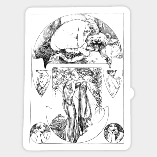 Alphonse Mucha - decorative figure - Painter Sticker
